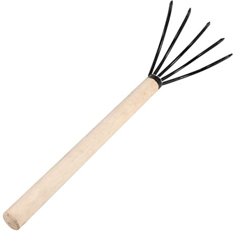 DIKACA 1stk Kindergartengeräte Gartenkultivator Rechen Strandrechen Für Kinder Handrechen Für Den Garten Strauchrechen Rechen Gartenwerkzeug Federzinkenrechen Greifen Gartenrechen Bambus