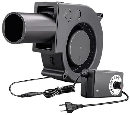 perfk Ventilatore per Barbecue Mini Leggero con regolatore di velocità velocità variabile Facile da trasportare Motore soffiante Soffiatore d'Aria per