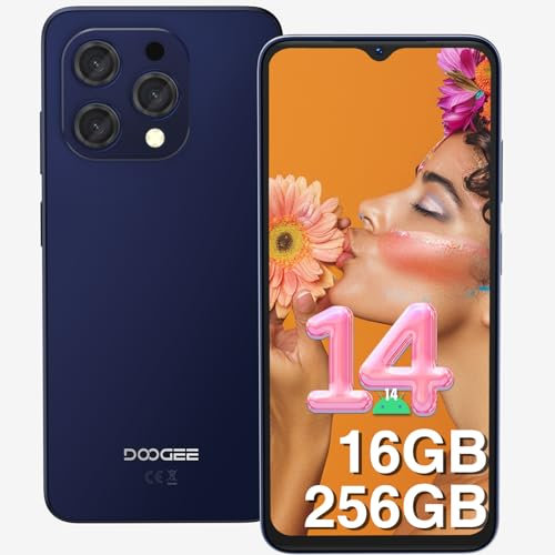 DOOGEE N55PRO Mobile Phones, 2025 Newest Android 14 Phone, 16GB+256GB Smartphone, 6.56 HD+ 90Hz,5150mAh, Octa-Core, 13MP+8MP, 4G Dual SIM Free Unlocked Mobile Phones,Widevine L1/ 5G WIFI/Face ID