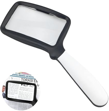 Okaywork Lente ingrandimento con luce, Lente di ingrandimento per lettura, Lente d'ingrandimento pieghevole 3x, Con 5 luci di lettura portatili a LED, Alta definizione per anziani