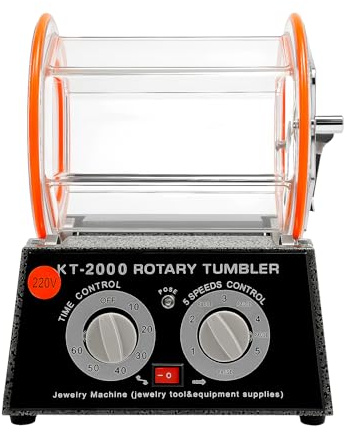 Lucidatrice per gioielli, 150 W, 220 V, con 1 sacchetto di perle per lucidatura, per gioielli, smerigliatrice a sfera, 5 velocità, con timer