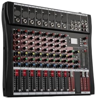 Dj Mixer 8-kanals Professionell Mixerkonsol Med Bluetooth, USB, PC-inspelningsingång Och XLR-mikrofonuttag