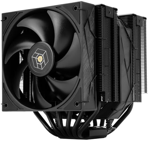 Thermalright TR Royal Pretor 130 svart, kylfläns med 6 värmerör kompatibel med Intel LGA115X/1200/2011/1700/1851 och AM4/AM5, skrivbordstornskylning