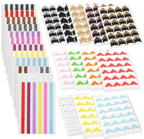 Anyasen Fotoecken Bunt 1512 Stücke Fotoecken Selbstklebend Fotokleber Ecken Foto Ecken Selbstklebend Bunte Papier-Aufkleber Fotoaufkleber für Bilderalbum DIY Fotoalbum Tagebuch Scrapbook Zubehör