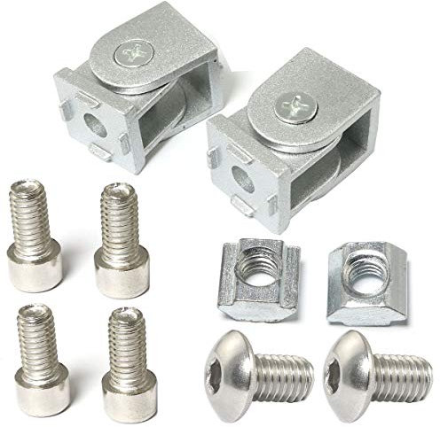 PZRT 2 Sets 2020 Series Aluminum Extrusion Profile Die-Cast Zinc Alloy Flexible Pivot Joint Connector for Aluminum Profile 20s