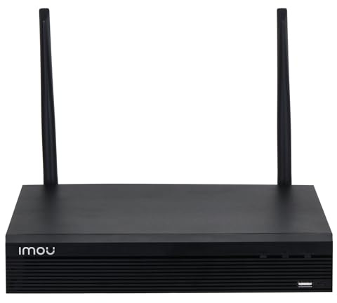 IMOU NVR 8 canali Wi-Fi. Registratore Continuo con predisposizione HDD Fino a 8Tb. Uscita Video HDMI e VGA. H.265. Portata Wi-Fi Fino a 100mt in Campo Aperto. WiFi 2x2 Mimo.