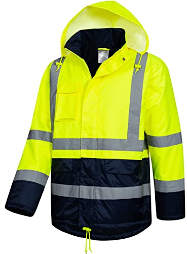 Safetytex Winter Warnschutz Parka - Arbeitsjacke - Warnschutzjacke - Outdoor Warnjacke - wasserdicht & winddicht - fluoreszierend gelb - Größe XXL