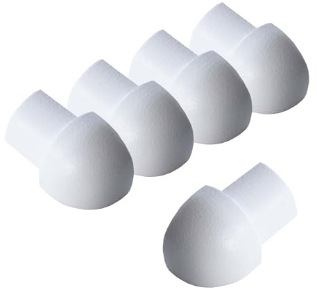 Dalsys 5x ytterhörn för kakelprofil 8mm, kvartscirkelprofil aluminium (anodiserat) vit