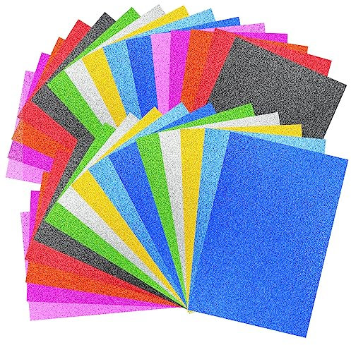 Joyseedi 30PCS A4 Glitter Cardstock Paper, 10 Colors 250gsm Sparkle Colour Cardstock Paper Craft Card Sheets, for Crafting and Decorating Origami Decoupage Sketch DIY Arts and Crafts Craft Decoration