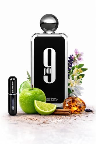 9PM Perfume Hombre 100ml Eau de Parfum + Atomizador Recargable 5ml | Fragancia Dulce, Intensa y Nocturna | Larga Duración