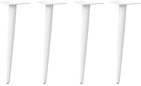 vidaXL Patas para Mesa de Centro cónicas (4 Unidades), Color Blanco, 30-31 cm, Acero