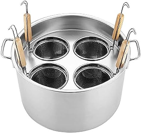SFQEVHRZ Olla de Pasta de Acero Inoxidable， Juego de Olla for Pasta de 3, 4 y 5 Agujeros con Divisor y colador for una cocción Drenaje fácil.(4 Holes)