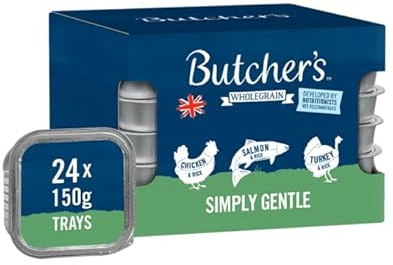 Butcher's Complete Wet Tray Hypoallergenic Adult Dog Food Simply Gentle Pack 24x150g - Chicken, Salmon & Turkey