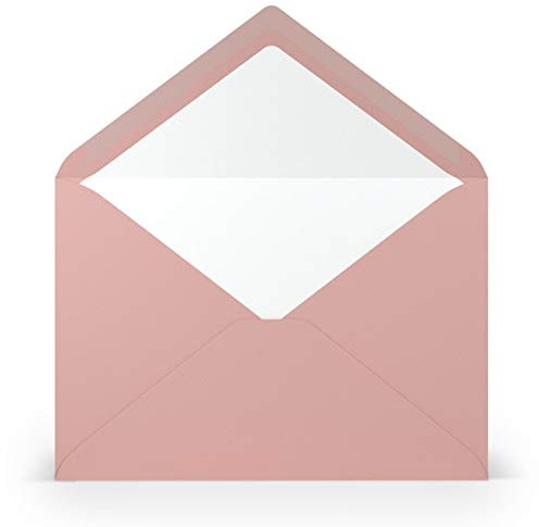 PAPERADO 25 Briefumschläge DIN C5 Rose gerippt Alt-Rosa - 100 g/m² Kuvert Ohne Fenster 15,7 x 22,5 cm - Umschläge mit Nassklebung spitzer Klappe