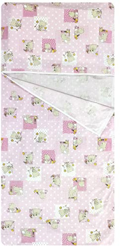 Panini Tessuti Sac de Couchage d'été pour Les bébés de 2 à 6 Ans - Tissu 100% Coton - Made in Italy (Sac de Couchage Ours et Abeilles Roses)