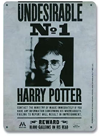 Logoshirt® Harry Potter - Cartel de búsqueda - Indeseable Nº1 - Cartel de chapa - Placa de metal - Retro - 15 x 21 cm