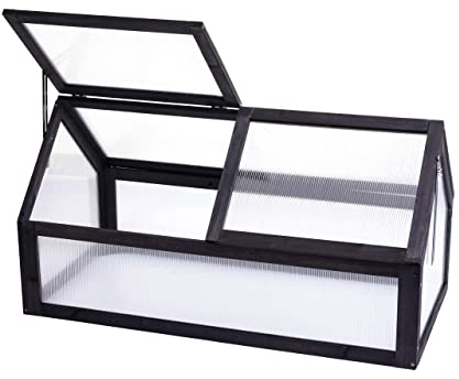 Mendler Frühbeet HWC-J45, Gewächshaus Treibhaus Pflanzbeet, FSC® Zertifiziert Holz stufenlos verstellbar 108x57x54cm - anthrazit