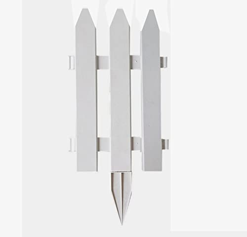 HHWEA Weißer Kunststoffzaun Rasenkante Kunststoff Gelten Garten,Party,Dekoration,Gartenzaun,Lattenzaun,Zierzaun,35 * 50cm(13.7 * 19.6in)