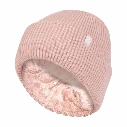 HEAT HOLDERS Womens Beanie Hat with Heatweaver Fleece Lining Ladies Fashionable Turnover Cuff Hat