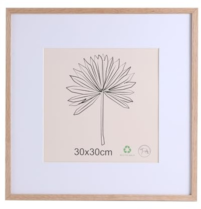 LYYYYX Bilderrahmen 30x30cm mit Passepartout Fotorahmen Holz mit Acrylglas zum Senkrechten Oder Waagerechten Aufhängen Bilderrahmen für Fotos, Poster, Puzzles Satz von 1