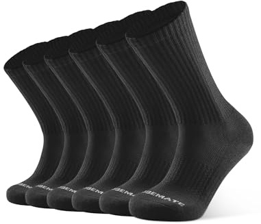CLOSEMATE 6 Pares Calcetines Deporte Largos Hombre Deportivos Antiampollas Altos Antisudor Antideslizantes Transpirable Compresión Para Running Senderismo Trekking Ciclismo(6Negro,M)