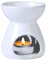 Keramik Duftlampe, Elegantes Duftlicht Keramikbrenner mit Kerze Löffel Kerzenbrenner für ätherisches Öl Brenner Wachs Schmelzbrenner für Heimbüro ätherisches Öl + Duftwachs, Trichtermodell (Weiß)