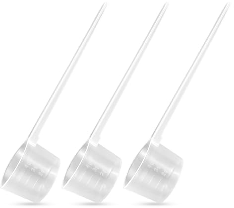 luckaide Cucchiaio dosatore, 3 cucchiai dosatori, misurino grammi, trasparente, 5 g, con scala 2 g, 3 g, bilance per polvere proteica
