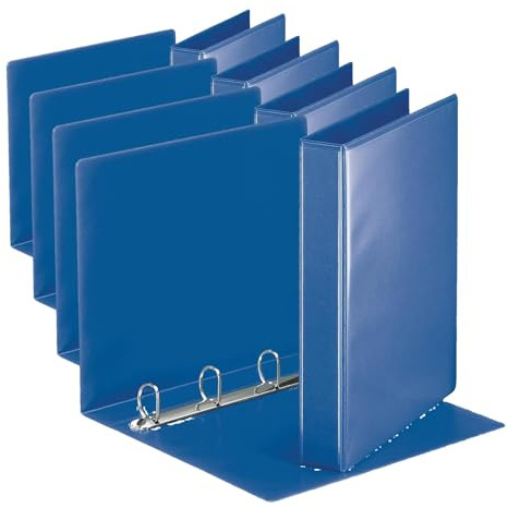 Esselte Essentials Presentation Binder, 4 Pack, A4, Blue | Mechanism makes filing quick and easy; 4 cm spine capacity; For presenting and displaying; FSC certified
