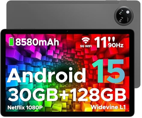 DOOGEE Tab A9 Pro+ Android 15 Tablet 11 Zoll 30GB RAM +128GB ROM (2TB TF) Unisoc T7200 Octa Core Tablets PC, 8580mAh Gaming Tablet,13MP+5MP/WiFi 5/WidevineL1/GPS/Face ID/OTG [2025]