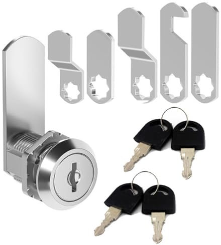 Auriselle Cerradura de Buzón con 5 Placas de Cierre Diferentes y 4 Llaves Cerradura de Armario de Puerta de Armario Cerradura de Buzón de Puerta de Armario