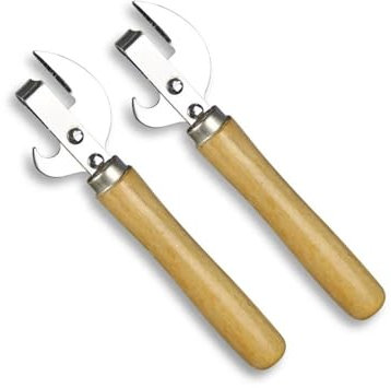1 abrelatas manual con mango de madera, abridor de botellas de acero inoxidable, abridor de botellas de cerveza, removedor manual de tapa, utensilio de cocina
