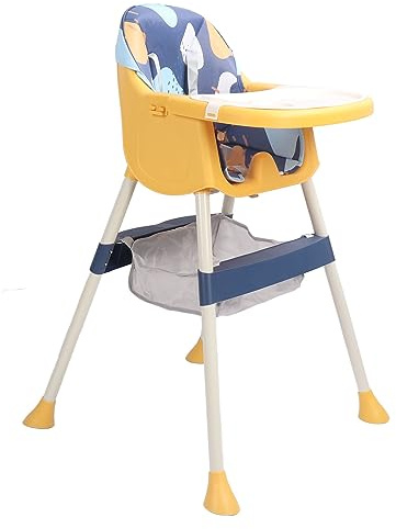 Vvikizy BABY High Sedia, Sedia da Nutrizione per Bambini Altezza Regolabile con Cablaggio a 5 Punti e Piastra a Doppio Strato Rimovibile per Bambini Piccoli