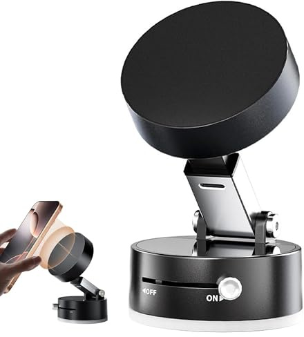 Genérico Soporte Magnético Universal Giratorio 360° para Teléfono Móvil – Base Ajustable de Escritorio y Coche, Compatible con iPhone, Samsung y Smartphones Android – Color Negro