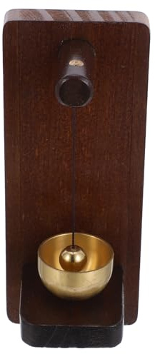 KOMBIUDA Timbre de Madera Vintage para Puerta Campanilla de Latón Carillón de Viento Decorativo Rectangular Llamador de Puerta para Negocio y Hogar Decoración Navideña Sonido Suave