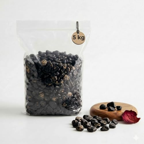 Gránulos decorativos negros, diámetro 8-16 mm, sin polvo, 5 kg, pequeñas piedras decorativas como decoración de colores