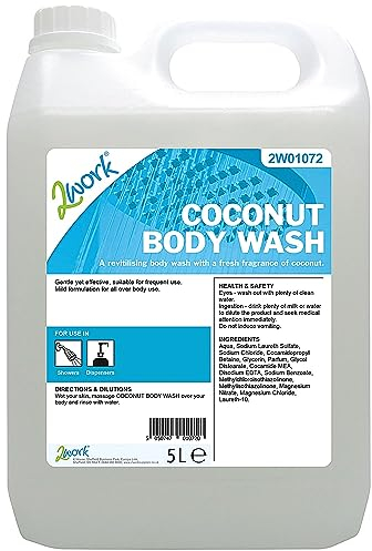 2Work Coconut Body Wash Mild Formula 5 Litre Bulk Bottle 2W01072