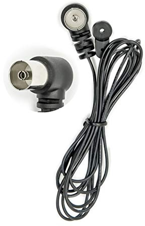 Vecys Antena Radio Antena de FM Interior Rosada Unbal Dipole Coche FM Conexión de Enchufe Push-on TV/PAL Compatible con Receptor Estéreo Amplificador Doméstico Radio de Coche