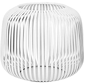 blomus Laterne Lito | White | Größe S | 20L x 20B x 17H cm | Kerzenhalter Weiß | Windlicht aus Edelstahl | Laterne Deko | Indoor Windlicht