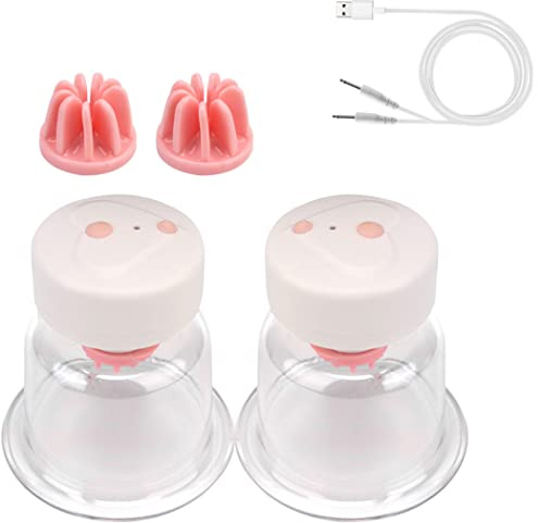 Deluxe 2 in 1 Nippelsauger Brustwarzen Elektrisch Frauen Brustpumpe Sex Saugglocke Mit 2X Zubehör, Milchpumpe Silikon Vibratoren Für Klitoris Mit 12 Vakuum/Vibration Modi Sexspielzeug Für Sie