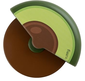 FISURA - Tagliapizza originale. Tagliapizza con rotella divertente. Coltello per pizza in acciaio inox e ABS. Misure: 7,5 centimetri x 5,5 centimetri. (Avocado, verde)