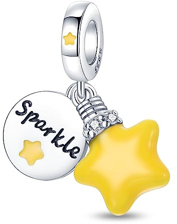 HappyStar 925 Sterling Silver Charms， Regalos para mamá, I LOVE MOM abalorios para pulseras Charms para Señoras Apto para Pandora y europeos pulseras y collares （Con perlas de aislamiento）