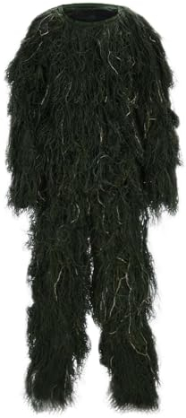 RUMAOZIA Ghillie Suit, Jagdbekleidung Herren Set, Tarnkleidung Herren Camouflage, Tarnanzug Jagd Wald, Tarnanzug Militär Ghillie Anzug Damen Herren Jagdhose Jagdjacke Set mit Gürtel und Hut