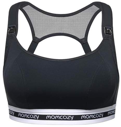momcozy FB011 Nursing Sports Bra Low-Impact Support | Maternity Pregnancy Padded Wireless Bra