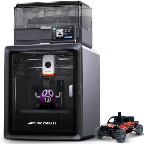 ANYCUBIC Kobra S1 Combo 3D Printer, Multicolour Printing, Drying & Printing at the Same Time, CoreXY Construction,LeviQ 3.0 Automatic Leveling, AI Monitoring, Work with All Major Filaments