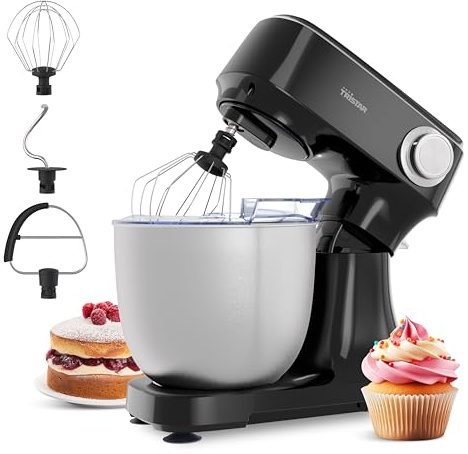 Robot da Cucina Tristar con Ciotola in Acciaio Inox da 4,5 L, Potenza 800 W, 12 Velocità con Funzione Pulse, Testa Inclinabile, Paraspruzzi, MX-4870