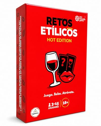 Retos Etílicos - Juego para Beber, Adultos | 200 Cartas Picantes | Verdad o Reto Sin Filtros | Juego de Mesa para Fiestas, Previas, Amigos y Parejas | +18