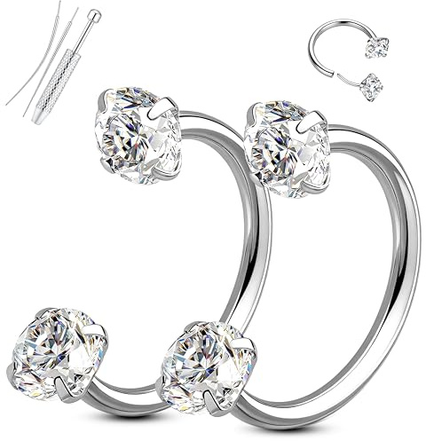 Milacolato hästsko näspiercing för kvinnor 6–8 mm näsring piercing smycken set nostril näsring silver guld septum ring för kvinnor män