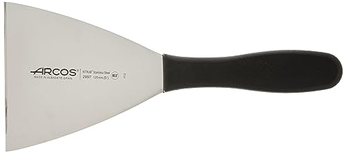 Arcos Espátula de Cocina - Hoja de Acero Inoxidable NITRUM 125x120 mm - Mango Polipropileno Negro - Mayor Durabilidad y Corte Preciso - Serie 2900