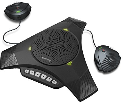 Meeteasy MVOICE8000 EX-B Bluetooth Conference Speakerphone with 2 Expandable Microphones for Web conferencing,360° &16ft Voice Pickup Range,Noise Reduction,Echo Cancellation