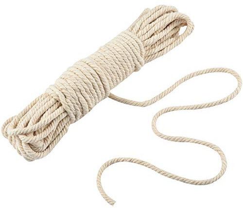 Jalan Corda Macrame 6mm x 20m, Fili Macrame Filo Macrame Beige, Macrame Corda di Cotone Filo Corda per Decorazioni Naturale, Macrame Corda per Parete Tende Arcobaleno Macrame Arazzo Decorazioni
